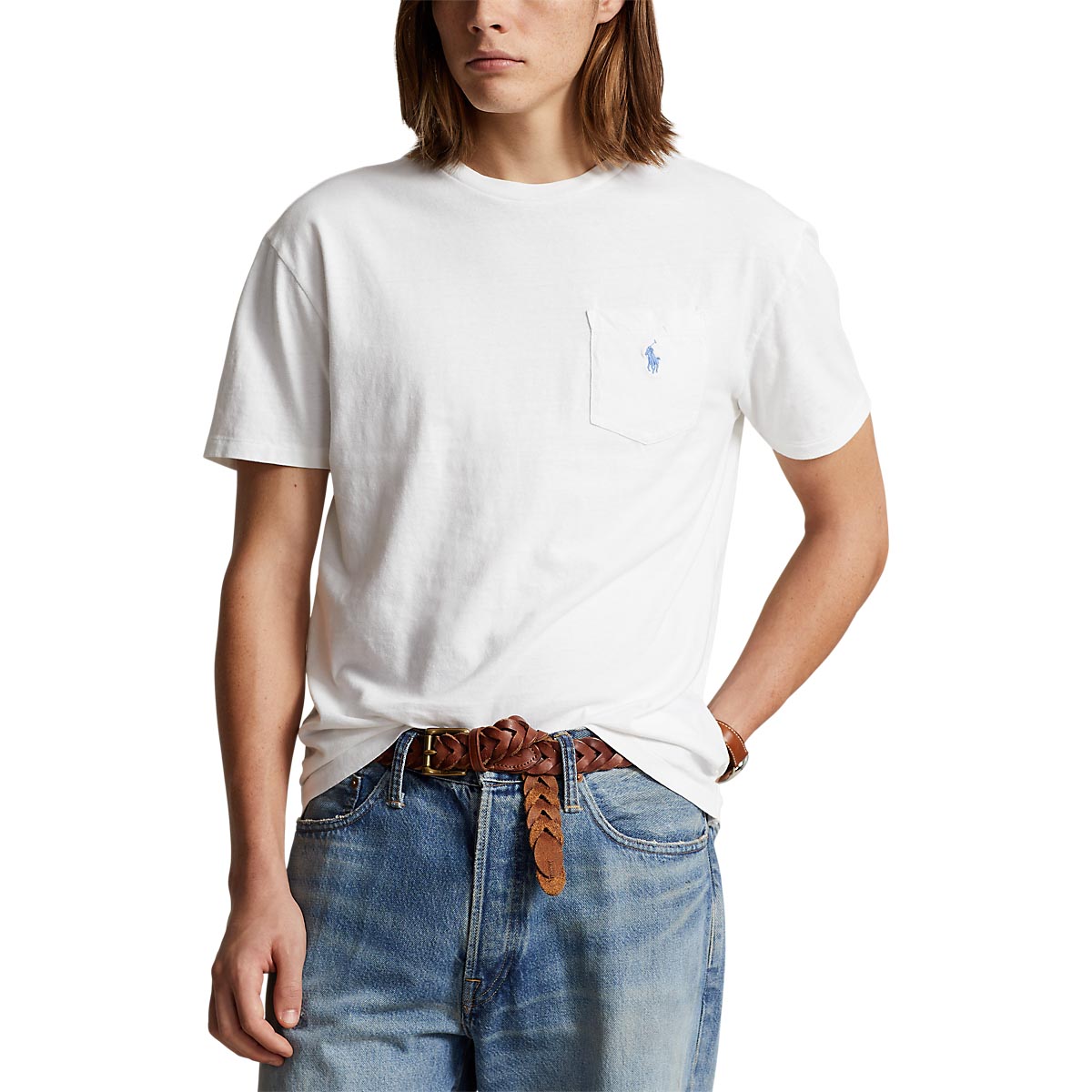 Polo Ralph Lauren Classic Fit Cotton-Linen Pocket T-Shirt